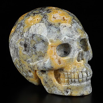 2.0" Blue Ocean Agate Carved Crystal Skull, Realistic