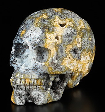 2.0" Blue Ocean Agate Carved Crystal Skull, Realistic