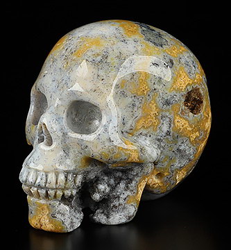 2.0" Blue Ocean Agate Carved Crystal Skull, Realistic