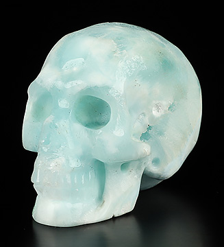 Gemstone 1.7" Aragonite Carved Crystal Skull, Realistic