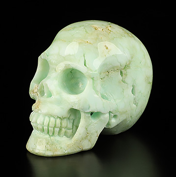 Gemstone 1.4" Chrysoprase Carved Crystal Skull, Realistic