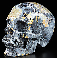 4.6" Blue Ocean Agate Hand Carved Crystal Skull, Super Realistic, Crystal Healing