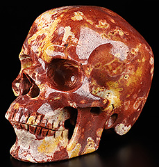 5.1" Red Zebra Jasper Hand Carved Crystal Skull, Super Realistic, Crystal Healing