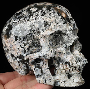 4.5" Ocean Jasper Hand Carved Crystal Skull, Super Realistic, Crystal Healing