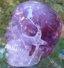 TOP QUALITY, Huge 5.0" Amethyst Carved Crystal Skull, Super Realistic
