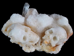 Original 5.7" Selenite Carved Crystal Skull, Mineral Specimen