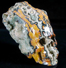 Unusual Hue, 3.4" Ocean Jasper Carved Crystal Original Skull Geode, Druse