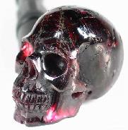 Gemsotne, 2.1" Garnet Carved Crystal Skull, Realistic