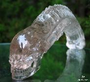 Rainbows Top Clear Huge 8.1" Smokey/smoky Quartz Rock Crystal Carved Crystal Alien Skull