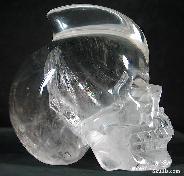 Warrior Rainbow 3.4" Clear Quartz Rock Crystal Carved Crystal Skull