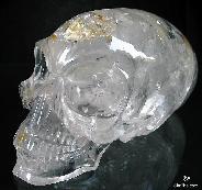 9.4" Elongated Clear Quartz Rock Crystal Carved Elongated Mayan Alien Crystal Skull