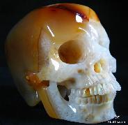 UNIQUE! 5.1" Agate Carved Crystal Skull, Super Realistic, VUG