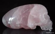 Elongated 5.4" Rose Quartz Carved Elongated Mayan Alien Crystal Skull