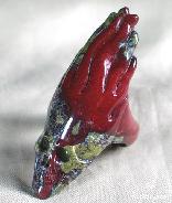 Dragon Blood Jasper Carved Crystal Skull Ring, Size 11