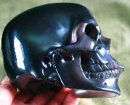 Huge 4.8" Rainbow Obsidian Carved Crystal Skull, Super Realistic
