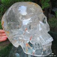 Titan 9.3" Clear Quartz Rock Crystal Carved Crystal Skull, Super Realistic