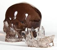 Huge 5.1" Smokey Quartz Rock Crystal Carved Crystal Skull