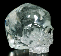 Large 2.4" Sky Blue Topaz Carved Crystal Skull without Jaw, Gemstone