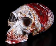 Giant 7.3" Red Crazy Lace Agate Carved Crystal Skull