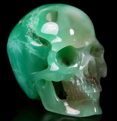 2.6" Chrysoprase Carved Crystal Skull, Super Realistic