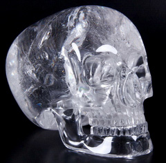 6.2" Quartz Rock Crystal Carved Mitchell-Hedges Crystal Skull Replica Skull of Doom
