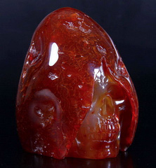 PARTICULAR 3.5" Carnelian Carved Crystal Skull