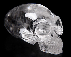 Elongated 4.0" Quartz Rock Crystal Carved Crystal Skull