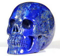 2.3" Lapis Lazuli Carved Crystal Skull, Realistic