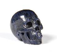 Gemstone, 0.9" Sapphire Corundum Carved Crystal Skull, Realistic