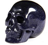 2.4" Blue Sand Stone Carved Crystal Skull, Realistic
