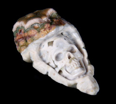 Ocean Jasper Carved Crystal Skull Pendant