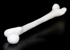 NEW ARRIVAL! 8.2" White Jade Carved Crystal Femur, Super Realistic
