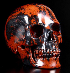 2.3" Mahogany Obsidian Carved Crystal Skull, Realistic