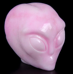 4.2" Pink Aragonite Carved Crystal Star Being, Female Alien