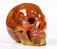1.6" Dung Fossi/ Dinosaur Poop Coprolite Carved Crystal Skull, Realistic