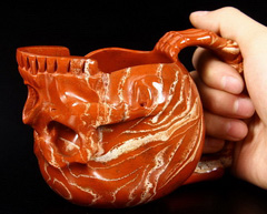 5.8" Red Jasper Carved Crystal Skull Cup