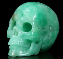 1.2" Emerald Carved Crystal Skull, Realistic