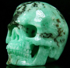 2.8" Emerald Carved Crystal Skull Super Realistic