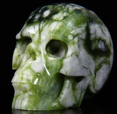 2.5" Chinese Picasso Jasper Carved Crystal Skull, Realistic