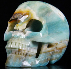Huge 5.2" Chinese Amazonite Carved Crystal Skull, Realistic