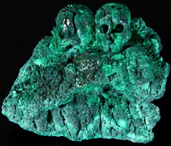 Mineral Specimen 5.8" Malachite Carved Crystal Skulls Sculpture