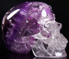 AMAZING Huge 5.2" Amethyst Carved Crystal Skull, Super Realistic