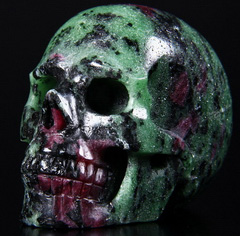 2.5" Ruby Zoisite Carved Crystal Skull, Realistic