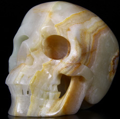 Super Realistic! Lifesized 5.2" Afghanistan Jade Hand Carved Crystal Skull, Crystal Healing