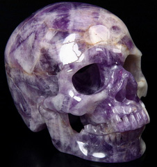 HUGE 5.2" Amethyst Carved Crystal Skull, Super Realistic