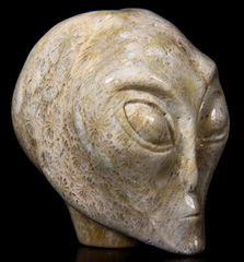2.4" Coral Fossil Carved Crystal Star Being, Female Alien