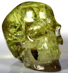 Top Quality! RAINBOWS STUNNING HUGE 4.6" Citrine Carved Crystal Skull, Super Realistic