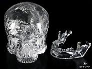 Lifesized 7.4" Quartz Rock Crystal Carved Mitchell-Hedges Crystal Skull Replica, Skull of Doom