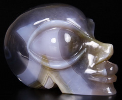 Huge 5.1" Agate Star Being Female Alien Crystal Skull Companion Hand Carved Gemstone Fine Art Sculpture, Reiki Healing Stone Statue