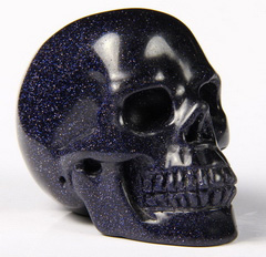 2.3" Blue Sand Stone Carved Crystal Skull, Realistic